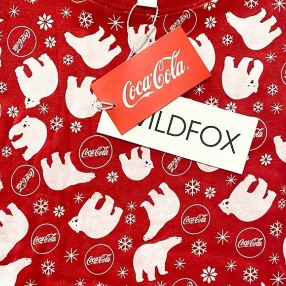 Wildfox X Coca-Cola NWT Winter Coke Fifi Sweatshirt in Aura Orange (Red) XL - Picture 3 of 4